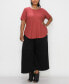 ფოტო #4 პროდუქტის Plus Size Thermal Short Sleeve Swing Tee