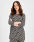 Фото #1 товара Women's Boatneck Printed 3/4-Sleeve Top, Created for Macy's