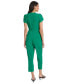 ფოტო #3 პროდუქტის Women's Short-Sleeve Waist-Tie Jumpsuit