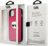 Karl Lagerfeld Karl Lagerfeld KLHCP13SPKMP iPhone 13 mini 5,4" różowy/pink hardcase Leather Ikonik Karl`s Head Metal