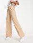 Vero Moda stand alone wide leg trousers with shirred waist in cream