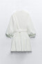 Короткое платье с ажурной вышивкой ZARA