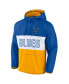 Men's Blue, Gold St. Louis Blues Backhand Shooter Defender Anorak Raglan Hoodie Quarter-Zip Jacket