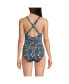 Фото #2 товара Petite Chlorine Resistant X-Back High Leg Soft Cup Tugless Sporty One Piece Swimsuit