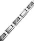 ფოტო #1 პროდუქტის Men's Diamond Rectangle Link Bracelet in Stainless Steel (1/10 ct. t.w.)