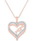 Фото #1 товара Macy's diamond Mom 18" Pendant Necklace (1/8 ct. t.w.) in 14k Rose Gold Over Sterling Silver