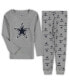 Preschool Boys and Girls Heathered Gray Dallas Cowboys Long Sleeve T-shirt and Pants Sleep Set