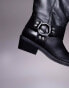 Фото #3 товара ASOS DESIGN Colorado premium leather biker knee boots in black