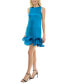 ფოტო #3 პროდუქტის Women's Satin Crinkled Ruffled Dress