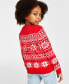 Фото #2 товара Holiday Lane Little Girls Festive Fair Isle Sweater, Created for Macy's