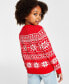 Holiday Lane Little Girls Festive Fair Isle Sweater, Created for Macy's