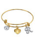 ფოტო #15 პროდუქტის 14K Gold-Dipped Heart and Initial Crystal Charm Bracelet