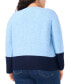 ფოტო #2 პროდუქტის Plus Size Colorblocked Crewneck Sweater