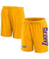 Фото #1 товара Men's Gold Los Angeles Lakers Post Up Mesh Shorts