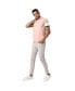 Фото #3 товара Men's Blush Pink Polo T-Shirt With Contrast Detail