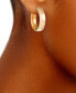 ფოტო #2 პროდუქტის High Polished Wide Chunky Small Hoop Earrings in 14k Gold, 7/8"