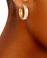 Фото #2 товара High Polished Wide Chunky Small Hoop Earrings in 14k Gold, 7/8"