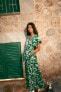 Фото #1 товара Платье миди с принтом и поясом ZARA