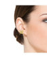 ფოტო #2 პროდუქტის Enchanting 14k Yellow Gold Plated 3-Stone Filigree Butterfly Stud Earrings with Cubic Zirconia