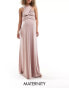 Фото #1 товара TFNC Bridesmaids Maternity multiway maxi dress soft pink