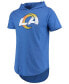 Фото #3 товара Men's Royal Los Angeles Rams Primary Logo Tri-Blend Hoodie T-shirt