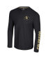 Фото #2 товара Men's Black Colorado Buffaloes Logo Lockup 3-Hit Active Blend Long Sleeve T-Shirt