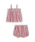 Фото #1 товара Baby Girls Striped Cotton Poplin Top and Bloomer Set