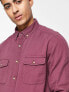 ASOS DESIGN shacket with double pockets in grape