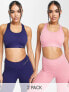 Фото #2 товара VAI21 co-ord 2 pack sports bras in pink