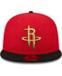 Men's Red, Black Houston Rockets Gameday Gold Pop Stars 59FIFTY Fitted Hat