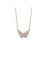 ფოტო #1 პროდუქტის Elegant 18k Rose Gold Butterfly Pendant Necklace with Sparkling Cubic Zirconia Stones