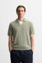 COTTON/LINEN KNIT POLO SHIRT