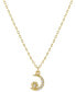 ფოტო #1 პროდუქტის Cubic Zirconia Moon & Star Pendant Necklace in Gold-Plated Sterling Silver, 16" + 2" extender, Created for Macy's