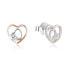 Romantic bicolor heart earrings AGUP2688-RHR