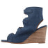 Фото #3 товара Diba True Invited Peep Toe Wedge Pumps Womens Blue Dress Casual 20146-409