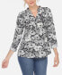 Women's Pleated Floral Print Blouse Small - фото #1