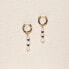 18K Gold Plated Freshwater Pearl with Black Japanese Beads - Victoria Earrings For Women