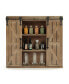 Фото #5 товара Farmhouse 27.2" Tall Medium Density Fiberboard, Wood, Iron Sliding 2-Door Wall Storage Cabinet