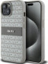 DKNY DKNY DKHCP15MPRTHSLE iPhone 15 Plus / 14 Plus 6.7" beżowy/beige hardcase Leather Mono Stripe & Metal Logo - фото #1