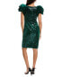 Tadashi Shoji Velvet Sheath Dress Women's Green Xs