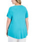 Фото #2 товара Plus Size Short-Sleeve Top, Created for Macy's