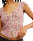 ფოტო #4 პროდუქტის Women's Faye Floral-Print Ruched Top