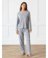 ფოტო #1 პროდუქტის Women's Long Sleeve Stretch-Knit Viscose from Bamboo Pajama Set