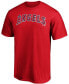 ფოტო #3 პროდუქტის Men's Red Los Angeles Angels Official Wordmark T-shirt