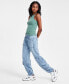 Фото #3 товара Women's High-Rise Denim Cargo Jeans