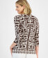 ფოტო #2 პროდუქტის Women's Printed Scoop Neck 3/4-Sleeve Top