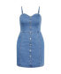 Фото #3 товара Plus Size Ashlynn Mini Denim Dress