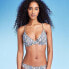 Фото #2 товара Women's Underwire Chain Strap Detail Bikini Top - Shade & Shore Blue Snake