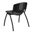 Фото #2 товара Hercules Series 880 Lb. Capacity Black Plastic Stack Chair With Black Frame