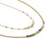 Playful gold-plated necklace with colored cubic zirconia Colori SAVY01